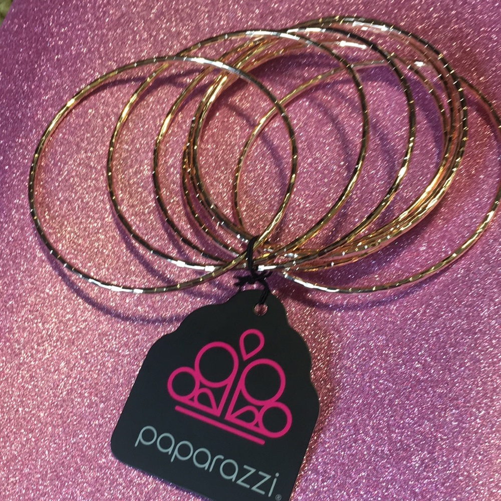 8 piece rose gold bangle bracelet set